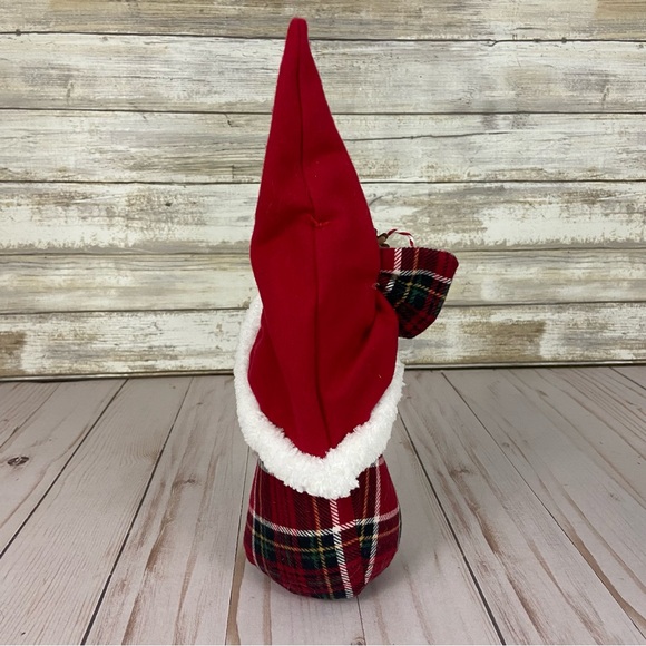 Christmas Plaid Flannel Wood Snowflake Gnome Handmade Holiday Red Home Decor - Picture 8 of 11